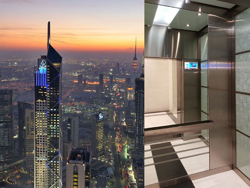 Kuwait skyscraper chooses CAYIN’s digital signage for wireless elevator solutions.