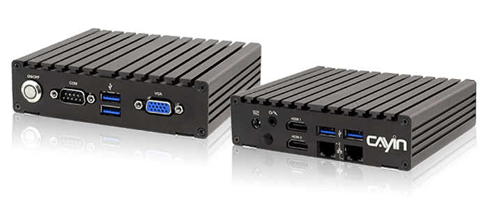 Front and rear view of SMP-2210 4K UHD HDMI digital signage player