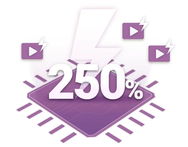 SMP-2400 processing power is 250% higher compared to SMP-2300, enabling faster operations and smooth content playback.
